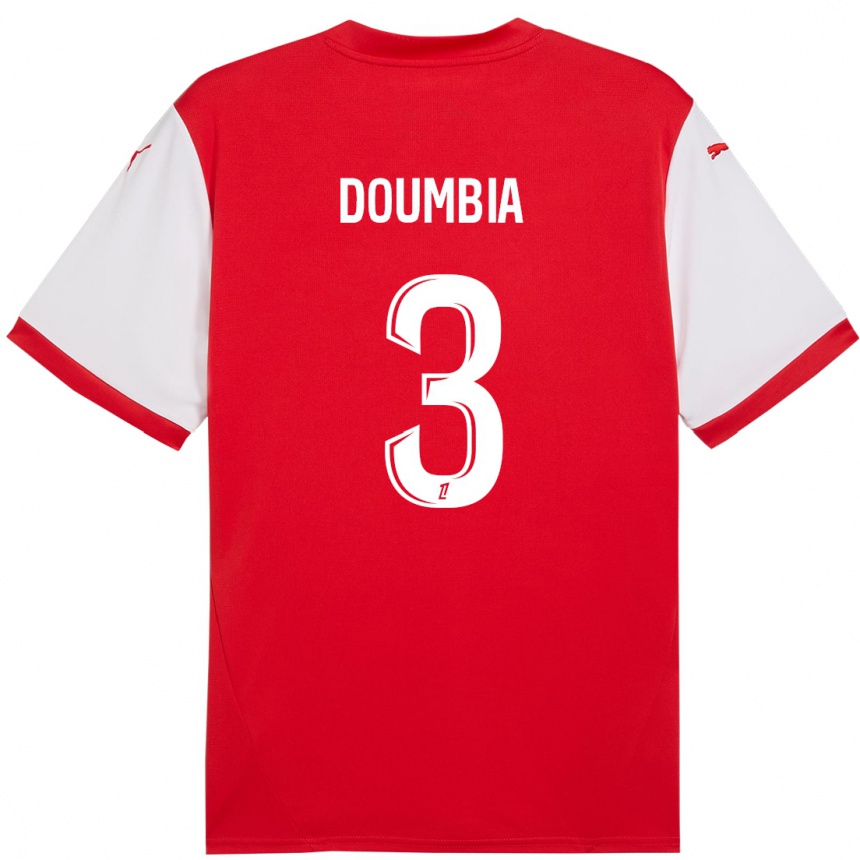 Kids Football Kamory Doumbia #3 Red White Home Jersey 2024/25 T-Shirt Canada