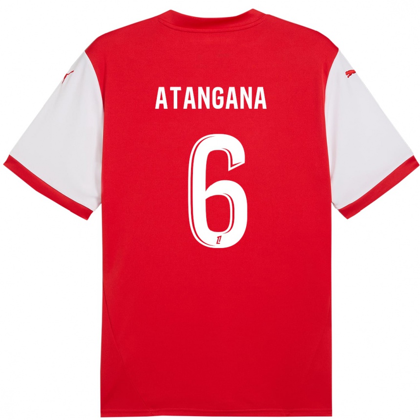 Enfant Football Maillot Valentin Atangana Edoa #6 Rouge Blanc Tenues Domicile 2024/25 Canada