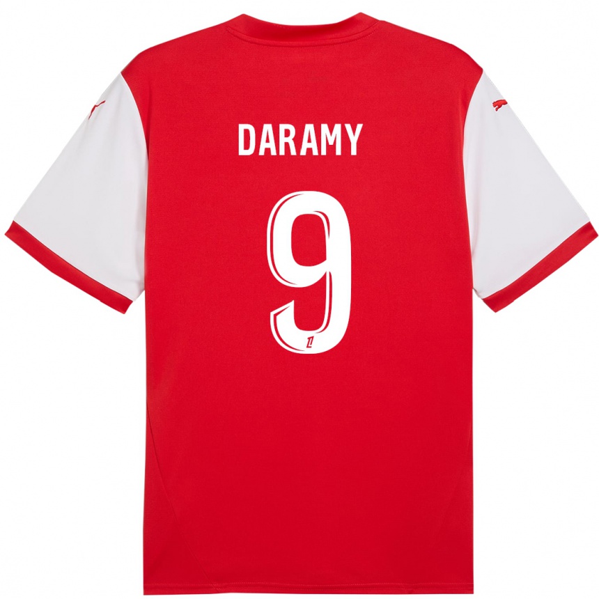 Kids Football Mohamed Daramy #9 Red White Home Jersey 2024/25 T-Shirt Canada