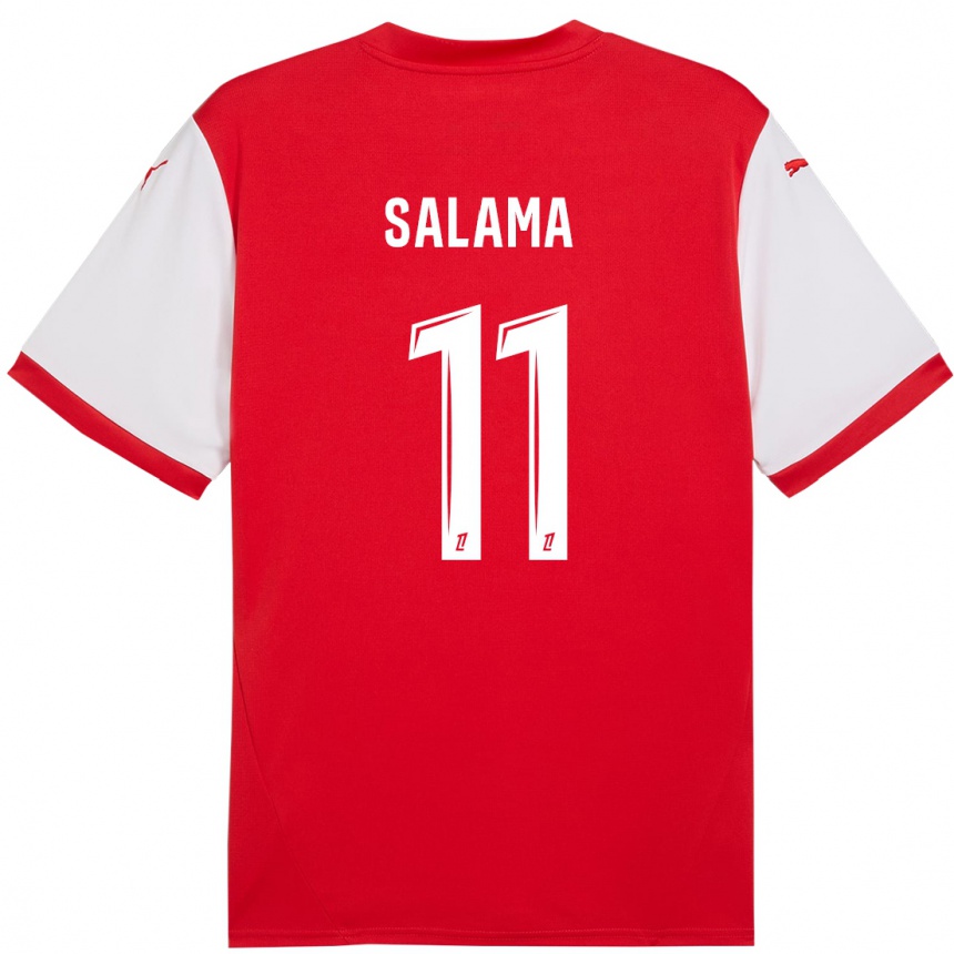 Enfant Football Maillot Amine Salama #11 Rouge Blanc Tenues Domicile 2024/25 Canada