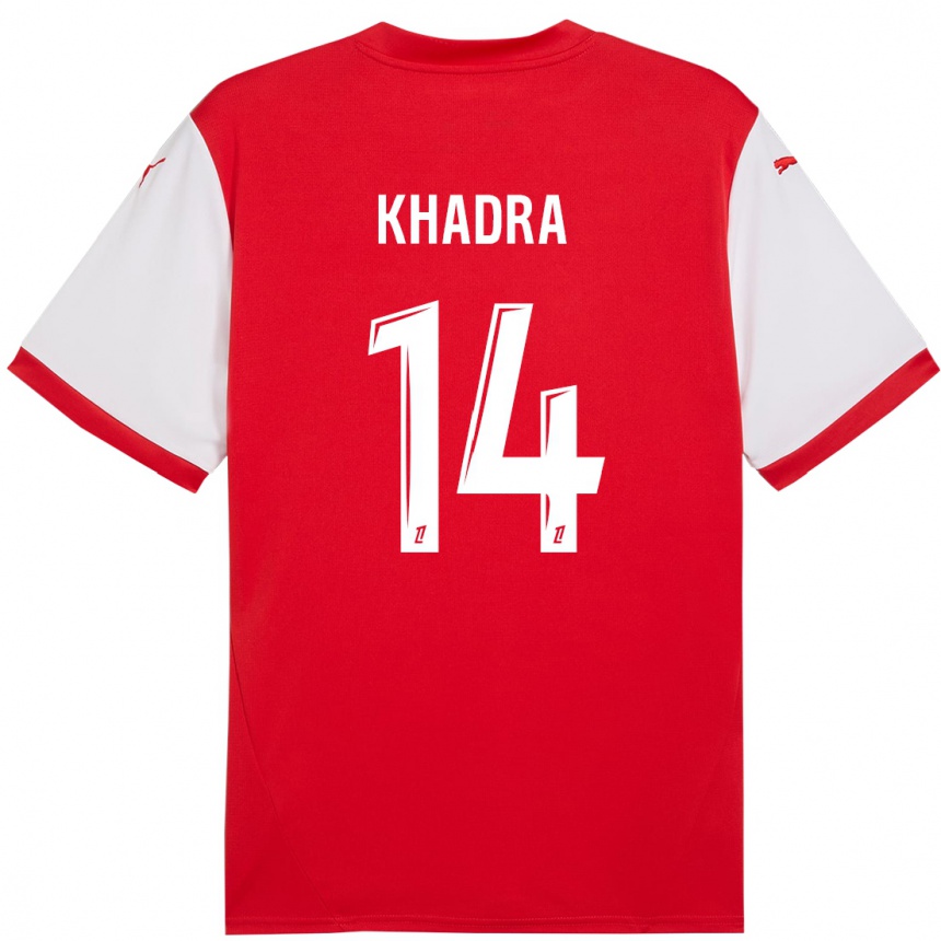 Enfant Football Maillot Reda Khadra #14 Rouge Blanc Tenues Domicile 2024/25 Canada