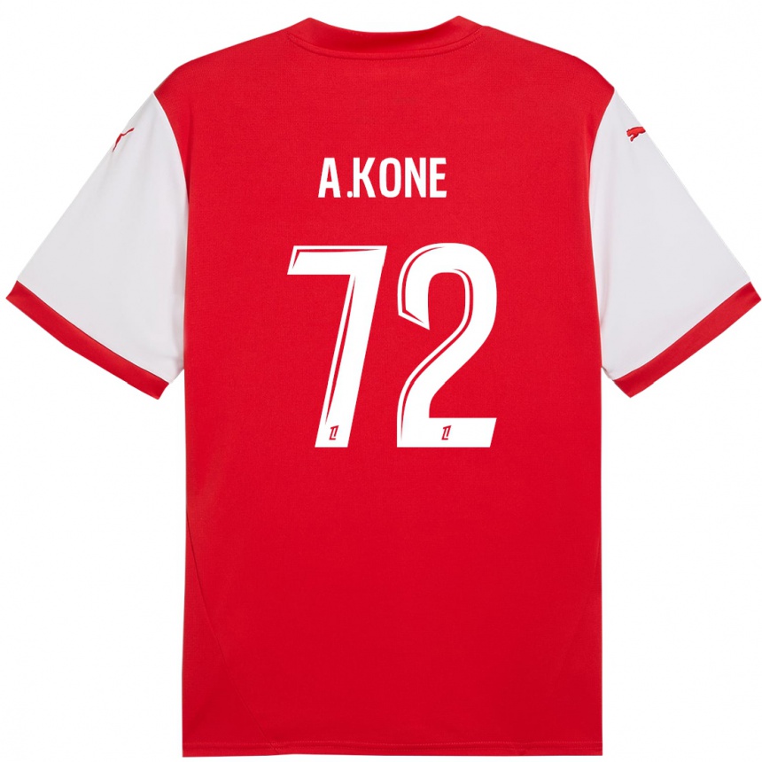 Enfant Football Maillot Amadou Koné #72 Rouge Blanc Tenues Domicile 2024/25 Canada