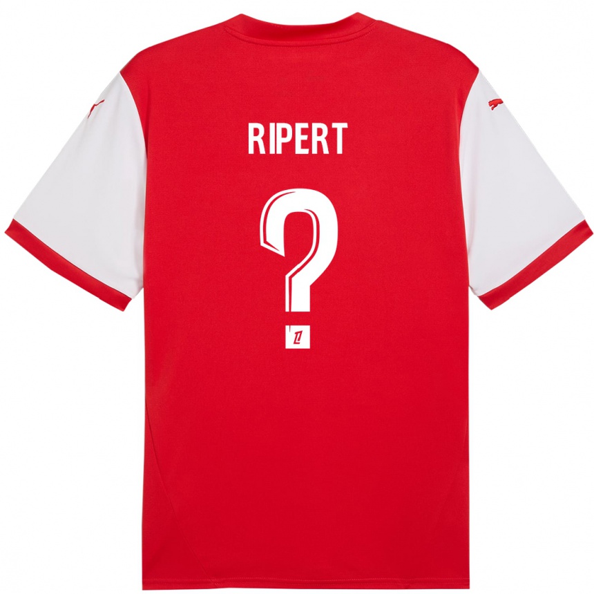 Enfant Football Maillot Léo Ripert #0 Rouge Blanc Tenues Domicile 2024/25 Canada