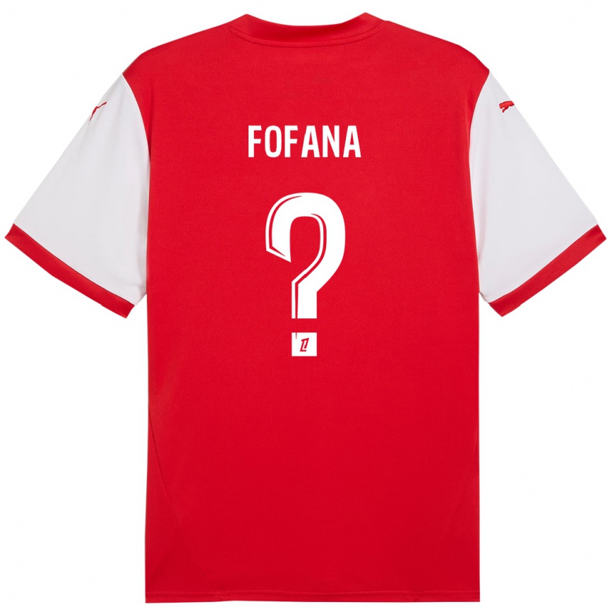 Kids Football Yaya Fofana #0 Red White Home Jersey 2024/25 T-Shirt Canada