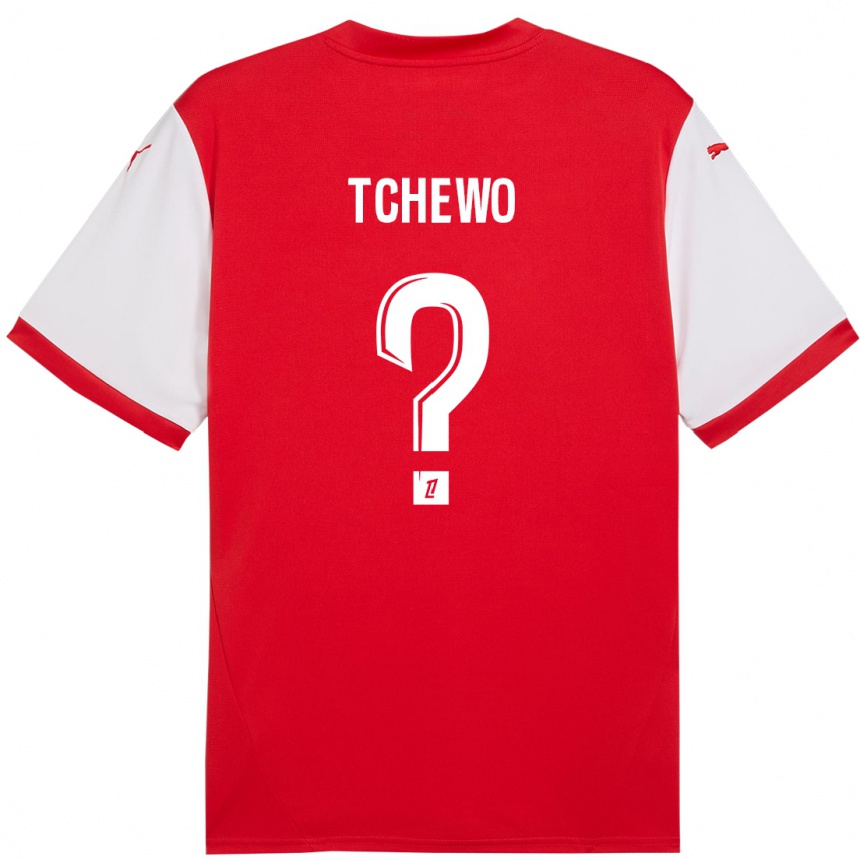 Enfant Football Maillot Ryan Tchapda Tchewo #0 Rouge Blanc Tenues Domicile 2024/25 Canada