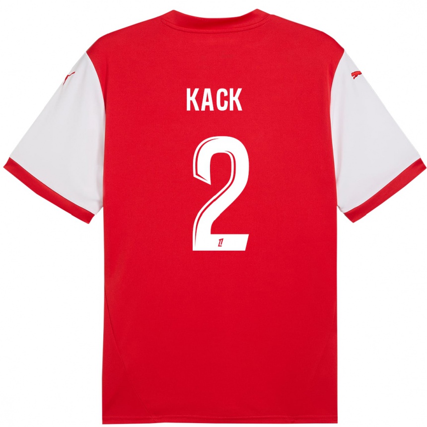 Kids Football Mathilde Kack #2 Red White Home Jersey 2024/25 T-Shirt Canada