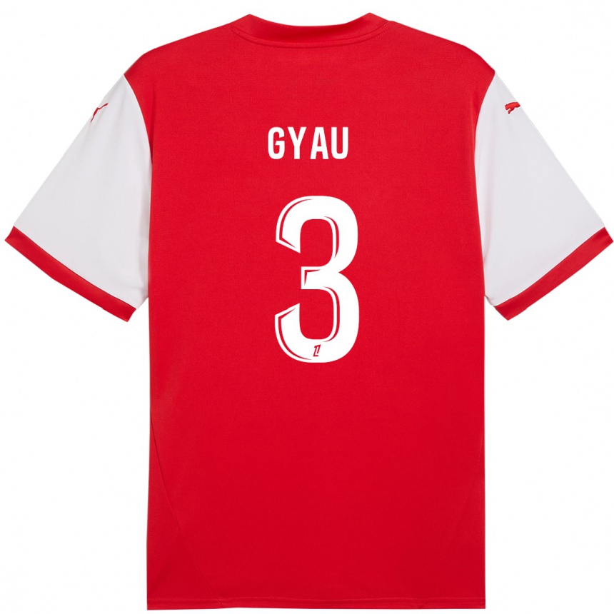 Kids Football Mia Gyau #3 Red White Home Jersey 2024/25 T-Shirt Canada