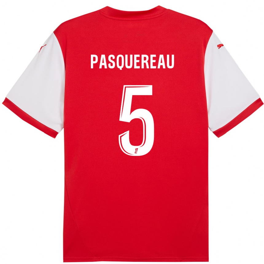 Enfant Football Maillot Julie Pasquereau #5 Rouge Blanc Tenues Domicile 2024/25 Canada