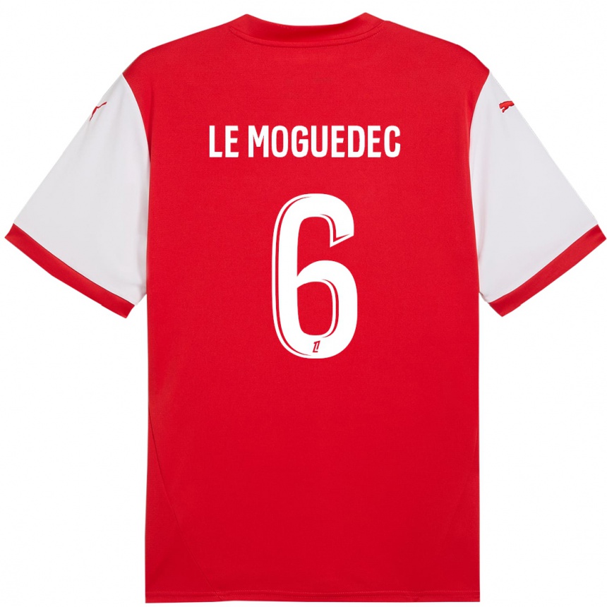 Kids Football Anaële Le Moguédec #6 Red White Home Jersey 2024/25 T-Shirt Canada