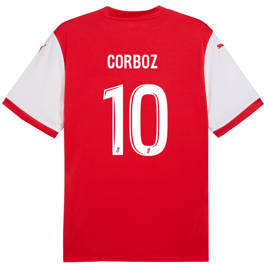 Kids Football Rachel Corboz #10 Red White Home Jersey 2024/25 T-Shirt Canada