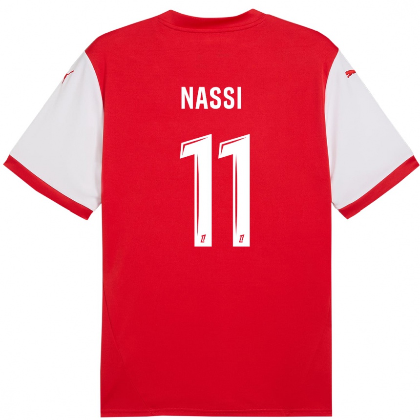 Kids Football Jade Nassi #11 Red White Home Jersey 2024/25 T-Shirt Canada