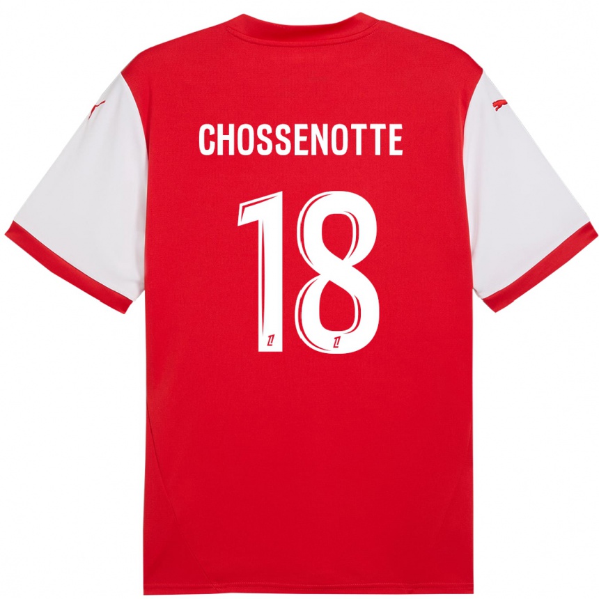 Enfant Football Maillot Shana Chossenotte #18 Rouge Blanc Tenues Domicile 2024/25 Canada