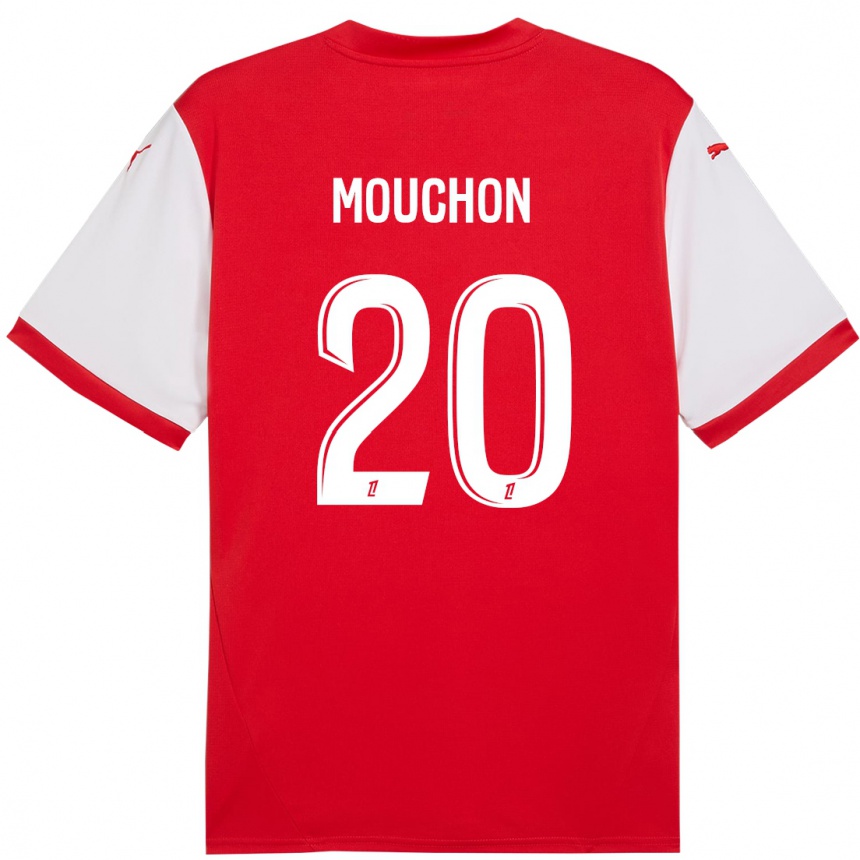 Kids Football Noemie Mouchon #20 Red White Home Jersey 2024/25 T-Shirt Canada