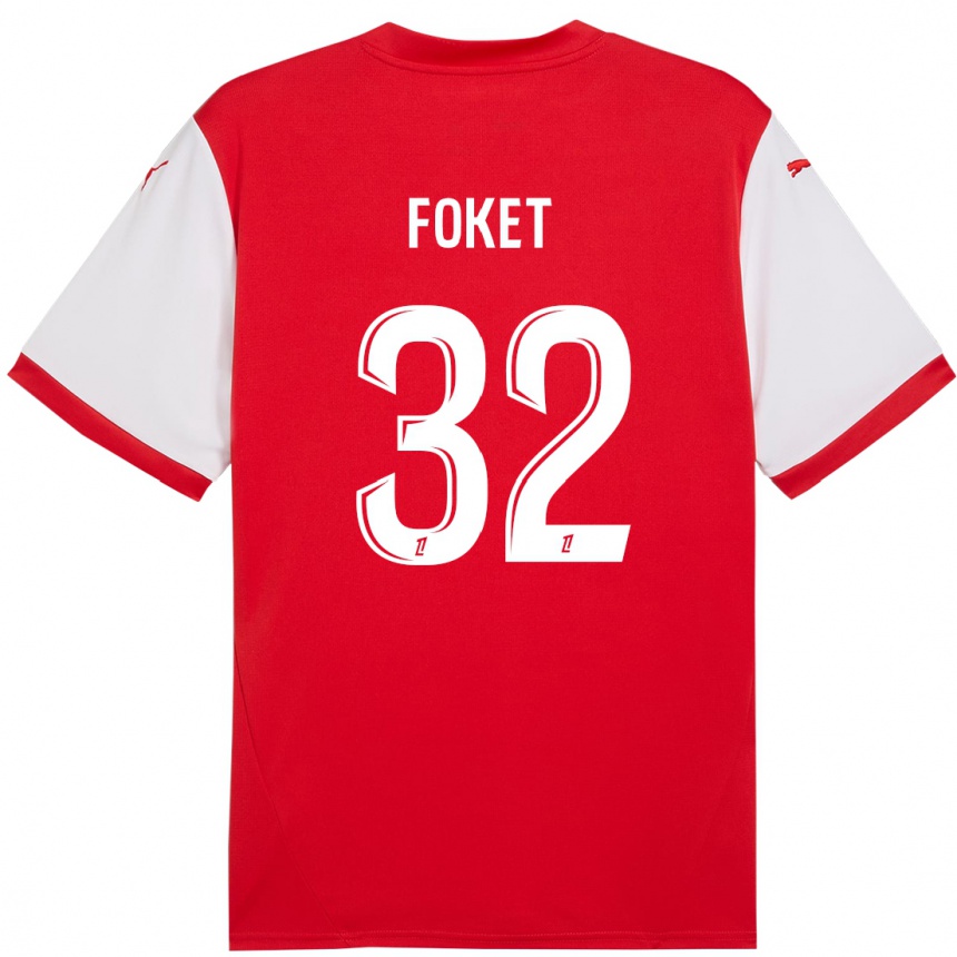 Enfant Football Maillot Thomas Foket #32 Rouge Blanc Tenues Domicile 2024/25 Canada