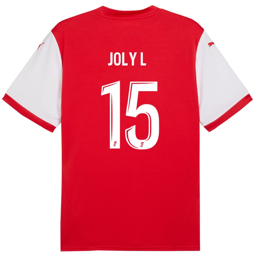 Kids Football Lou Ann Joly #15 Red White Home Jersey 2024/25 T-Shirt Canada