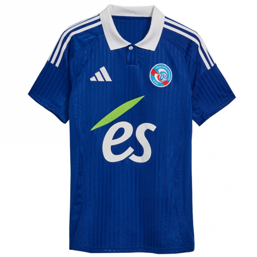 Enfant Football Maillot Votre Nom #0 Bleu Blanc Tenues Domicile 2024/25 Canada