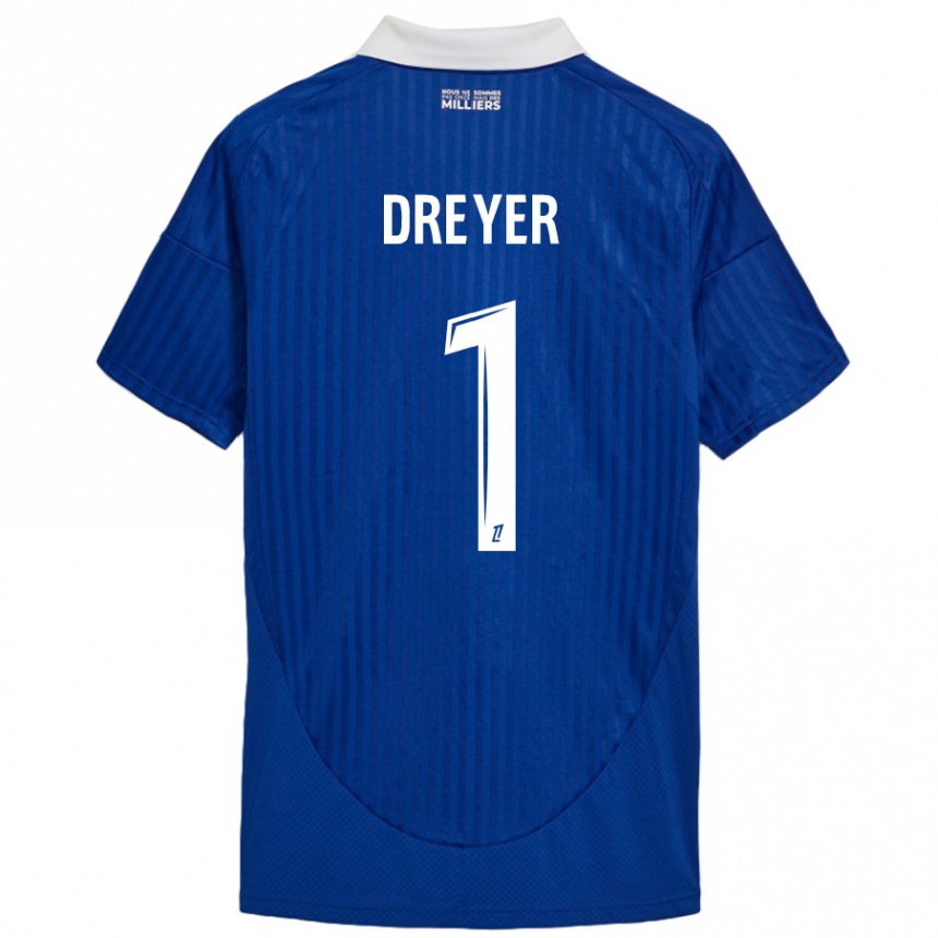 Kids Football Matthieu Dreyer #1 Blue White Home Jersey 2024/25 T-Shirt Canada