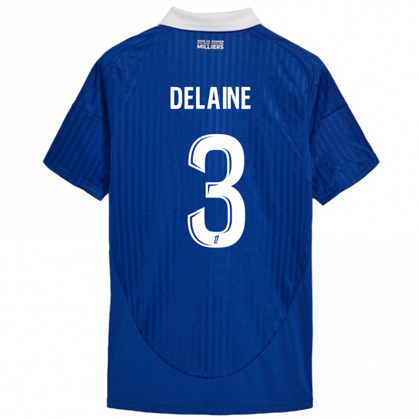 Kids Football Thomas Delaine #3 Blue White Home Jersey 2024/25 T-Shirt Canada