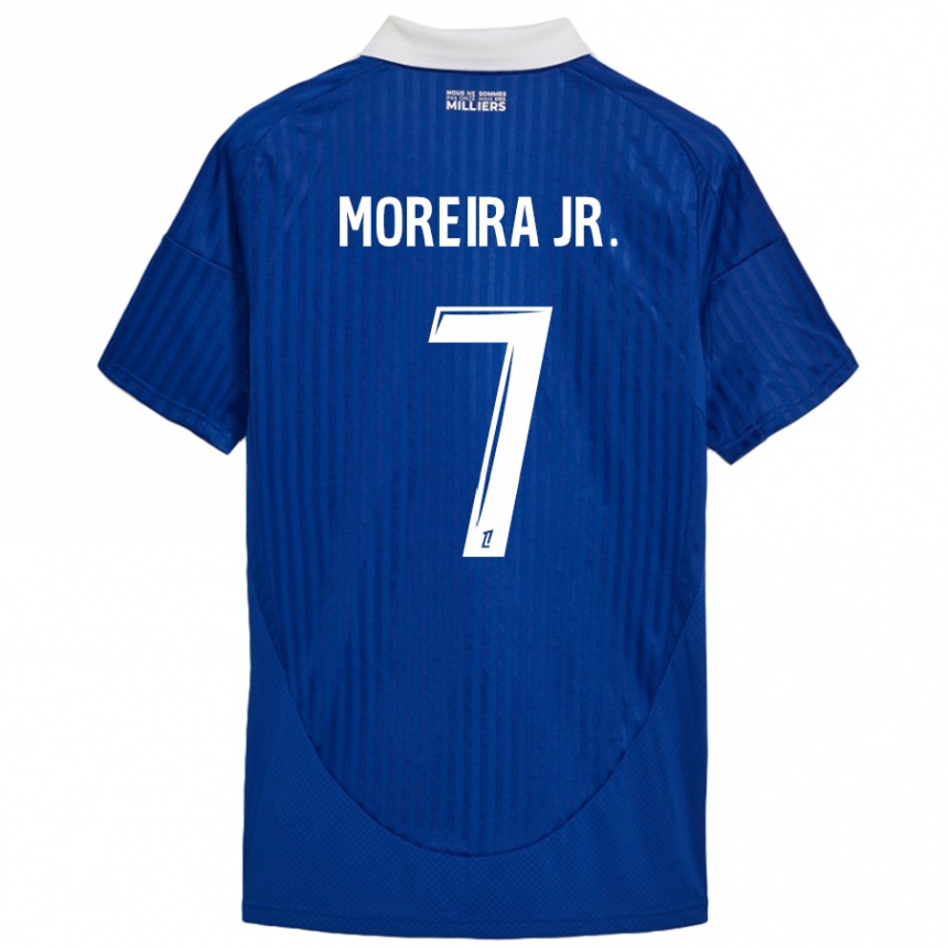 Enfant Football Maillot Diego Moreira #7 Bleu Blanc Tenues Domicile 2024/25 Canada