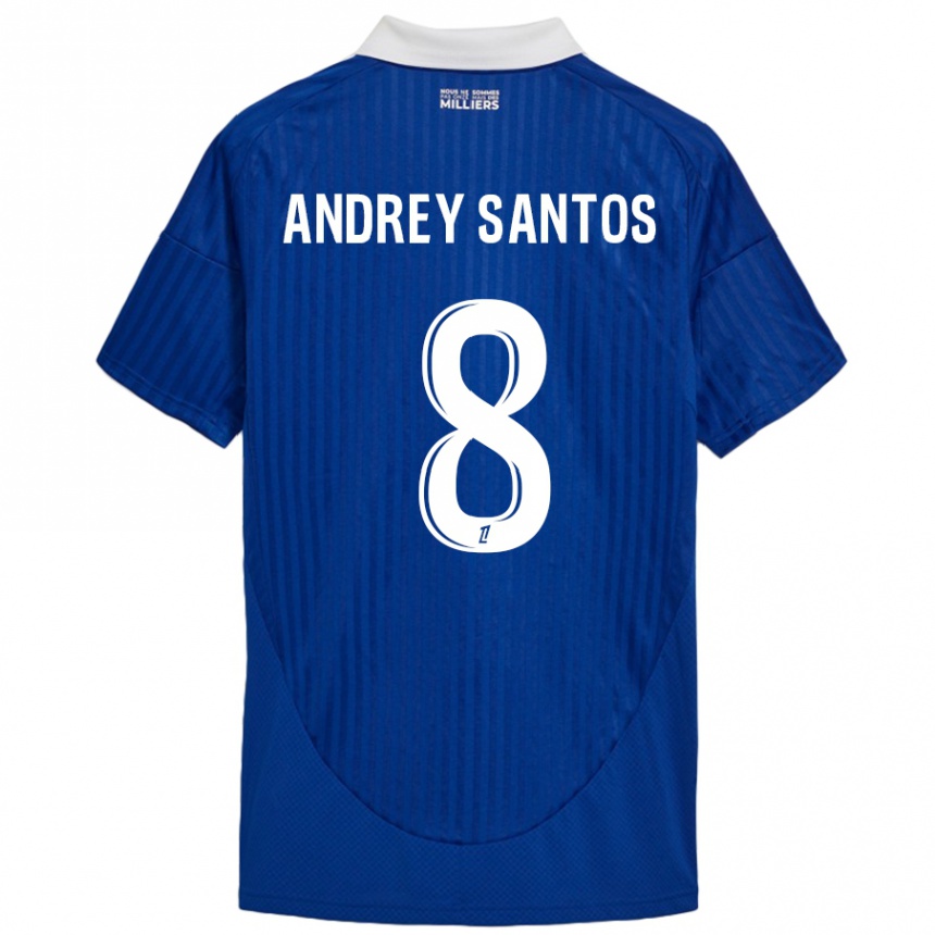 Enfant Football Maillot Andrey Santos #8 Bleu Blanc Tenues Domicile 2024/25 Canada