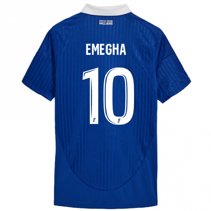 Kids Football Emanuel Emegha #10 Blue White Home Jersey 2024/25 T-Shirt Canada