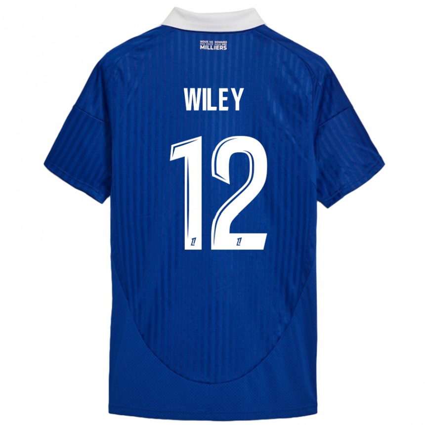 Enfant Football Maillot Caleb Wiley #12 Bleu Blanc Tenues Domicile 2024/25 Canada