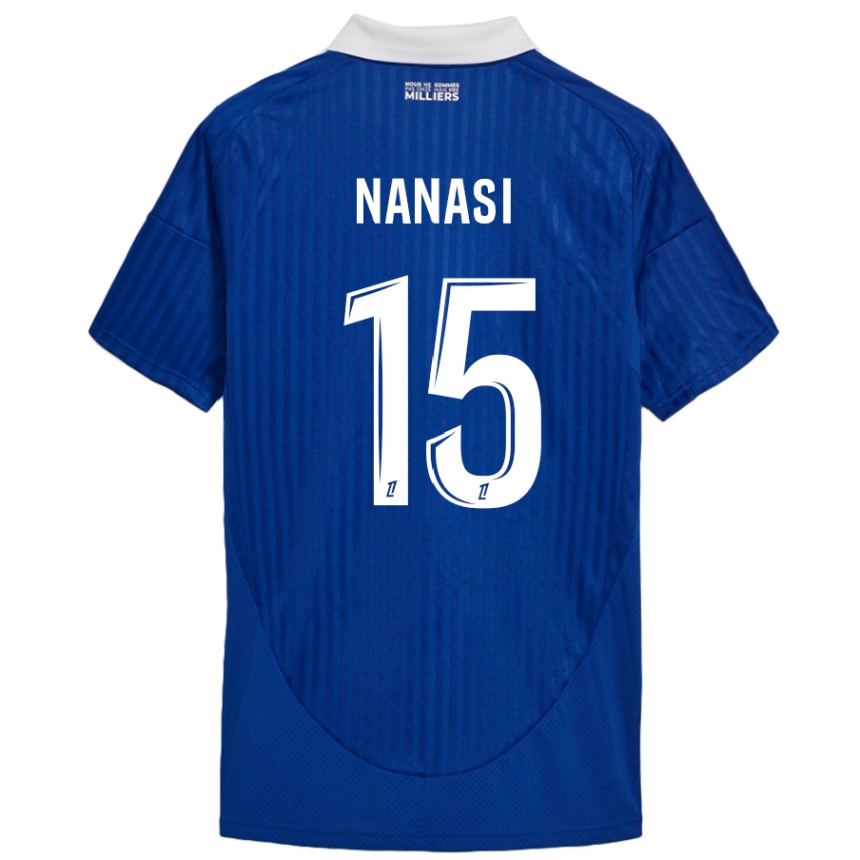 Kids Football Sebastian Nanasi #15 Blue White Home Jersey 2024/25 T-Shirt Canada