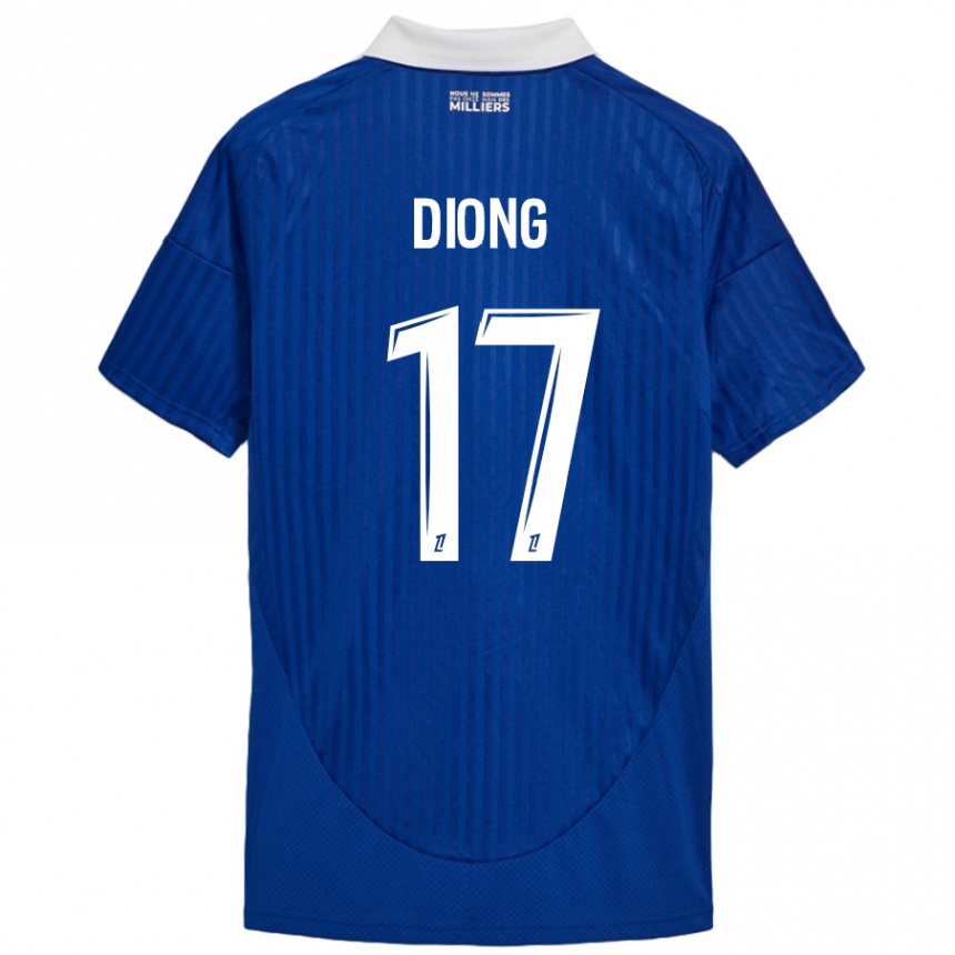 Kids Football Pape Diong #17 Blue White Home Jersey 2024/25 T-Shirt Canada