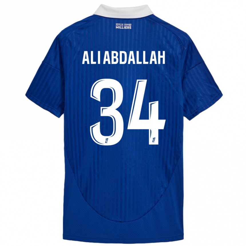 Kids Football Aboubacar Ali Abdallah #34 Blue White Home Jersey 2024/25 T-Shirt Canada