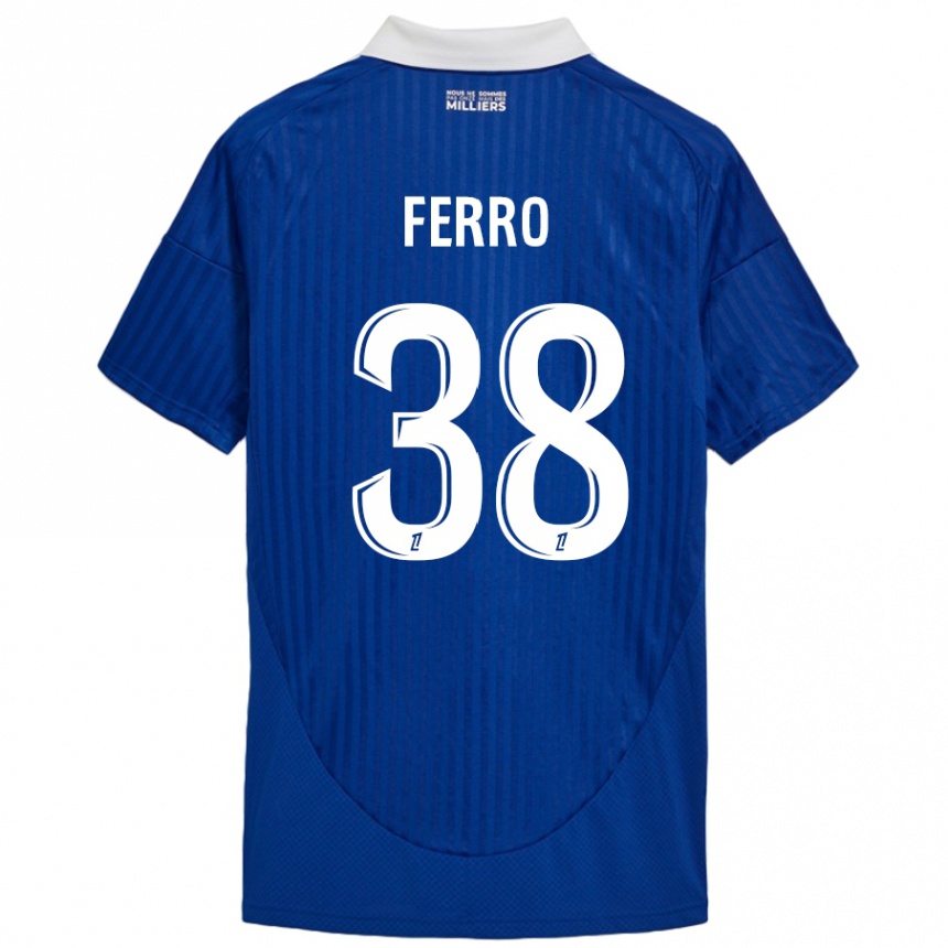 Enfant Football Maillot Nolan Ferro #38 Bleu Blanc Tenues Domicile 2024/25 Canada