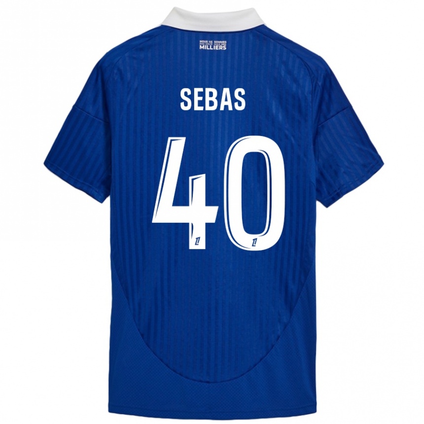 Enfant Football Maillot Jérémy Sebas #40 Bleu Blanc Tenues Domicile 2024/25 Canada