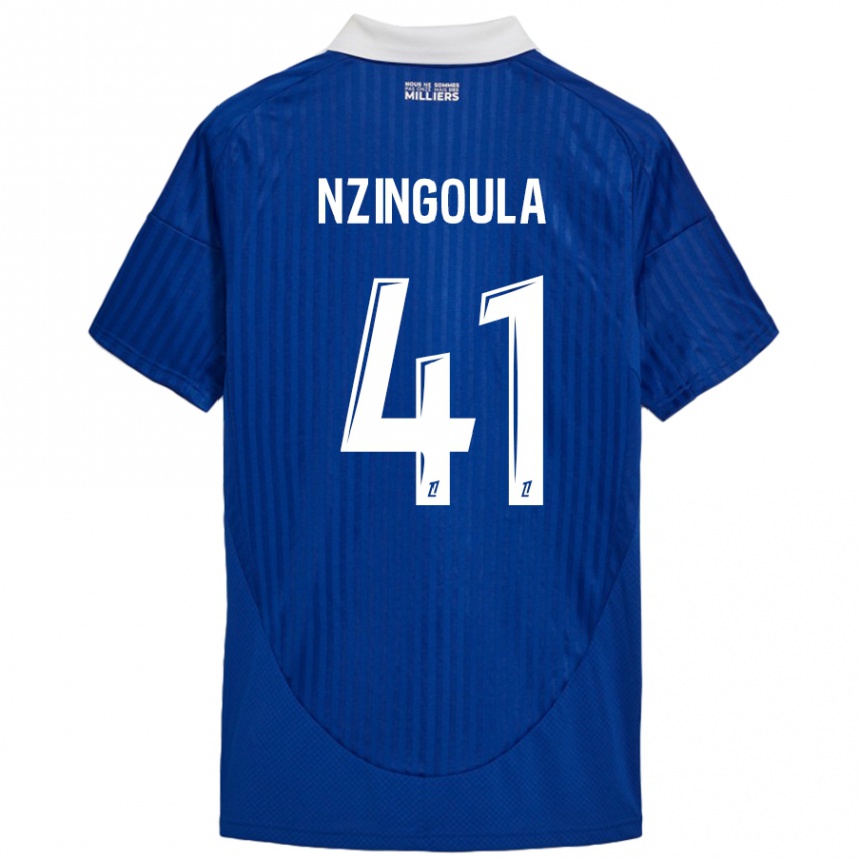 Kids Football Rabby Nzingoula #41 Blue White Home Jersey 2024/25 T-Shirt Canada