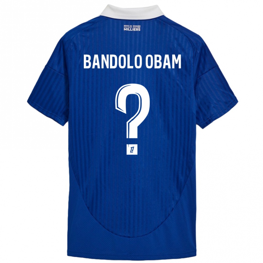 Enfant Football Maillot Randy Bandolo Obam #0 Bleu Blanc Tenues Domicile 2024/25 Canada