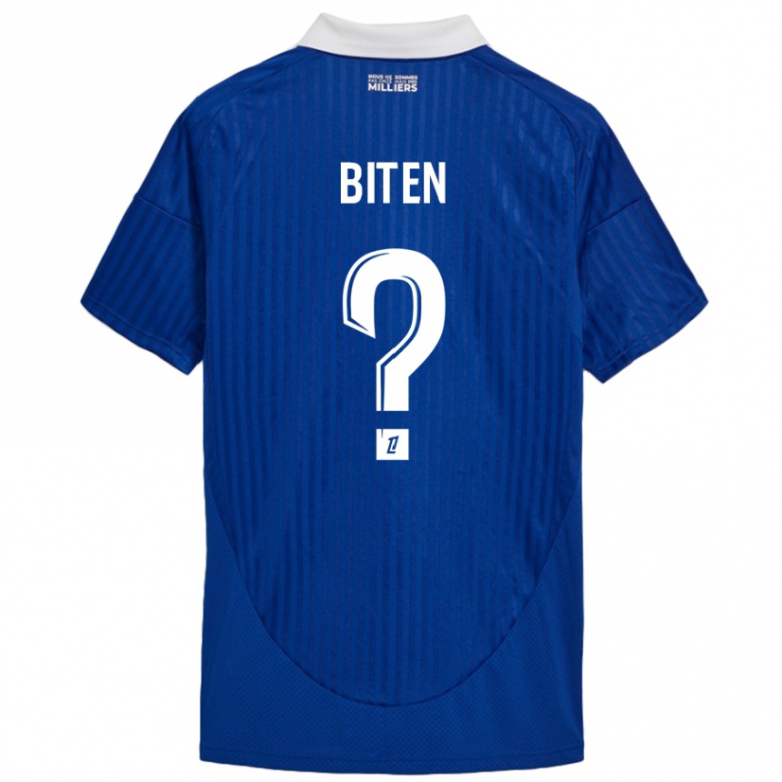 Enfant Football Maillot Clancy Valère Biten #0 Bleu Blanc Tenues Domicile 2024/25 Canada