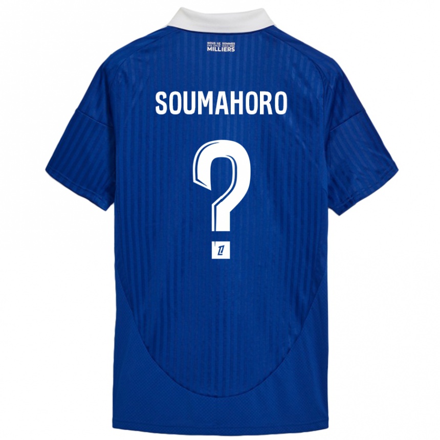 Enfant Football Maillot Mohamed Soumahoro #0 Bleu Blanc Tenues Domicile 2024/25 Canada