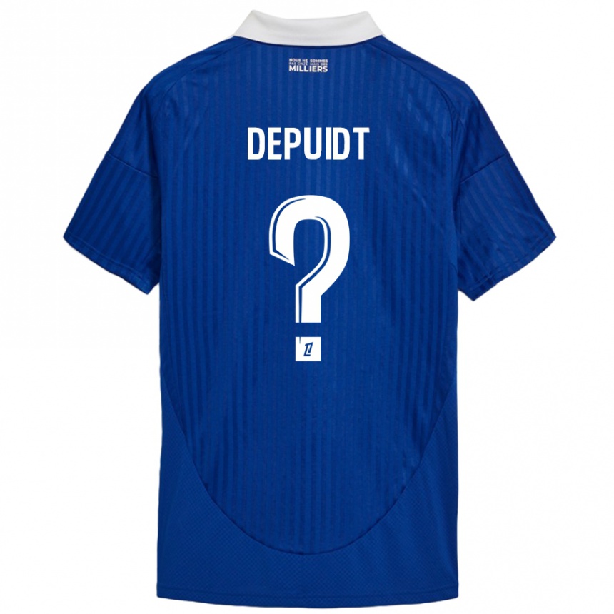 Enfant Football Maillot Lorenzo Depuidt #0 Bleu Blanc Tenues Domicile 2024/25 Canada