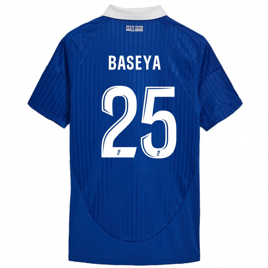 Kids Football Steven Baseya #25 Blue White Home Jersey 2024/25 T-Shirt Canada