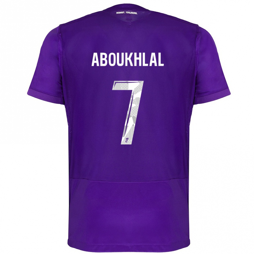 Enfant Football Maillot Zakaria Aboukhlal #7 Violet Blanc Tenues Domicile 2024/25 Canada