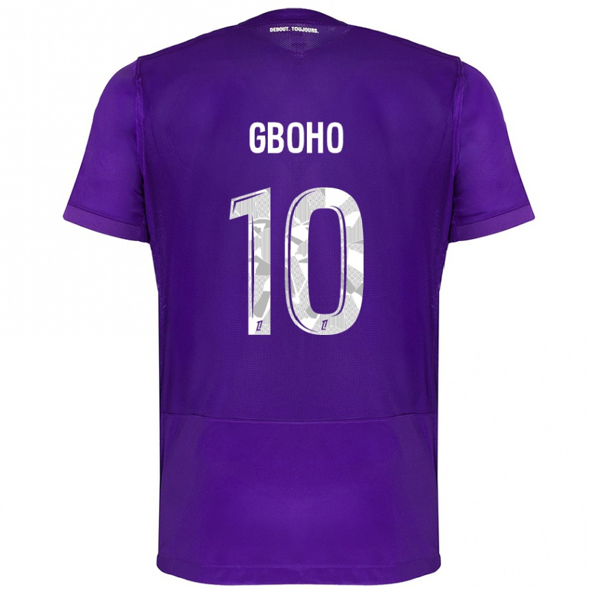 Kids Football Yann Gboho #10 Purple White Home Jersey 2024/25 T-Shirt Canada