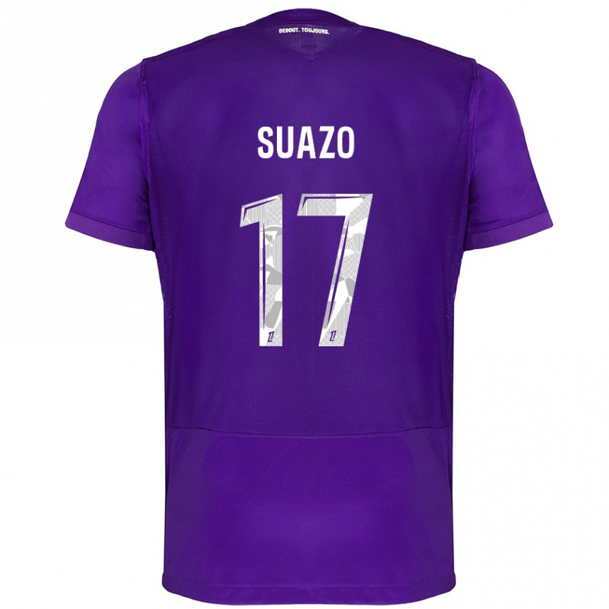 Kids Football Gabriel Suazo #17 Purple White Home Jersey 2024/25 T-Shirt Canada