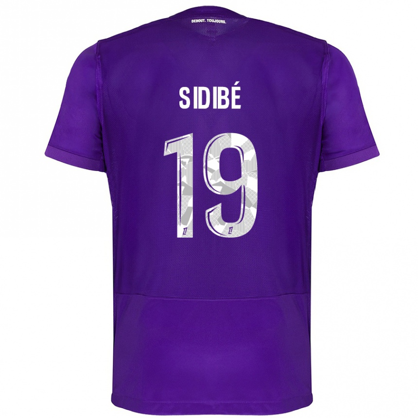 Kids Football Djibril Sidibé #19 Purple White Home Jersey 2024/25 T-Shirt Canada