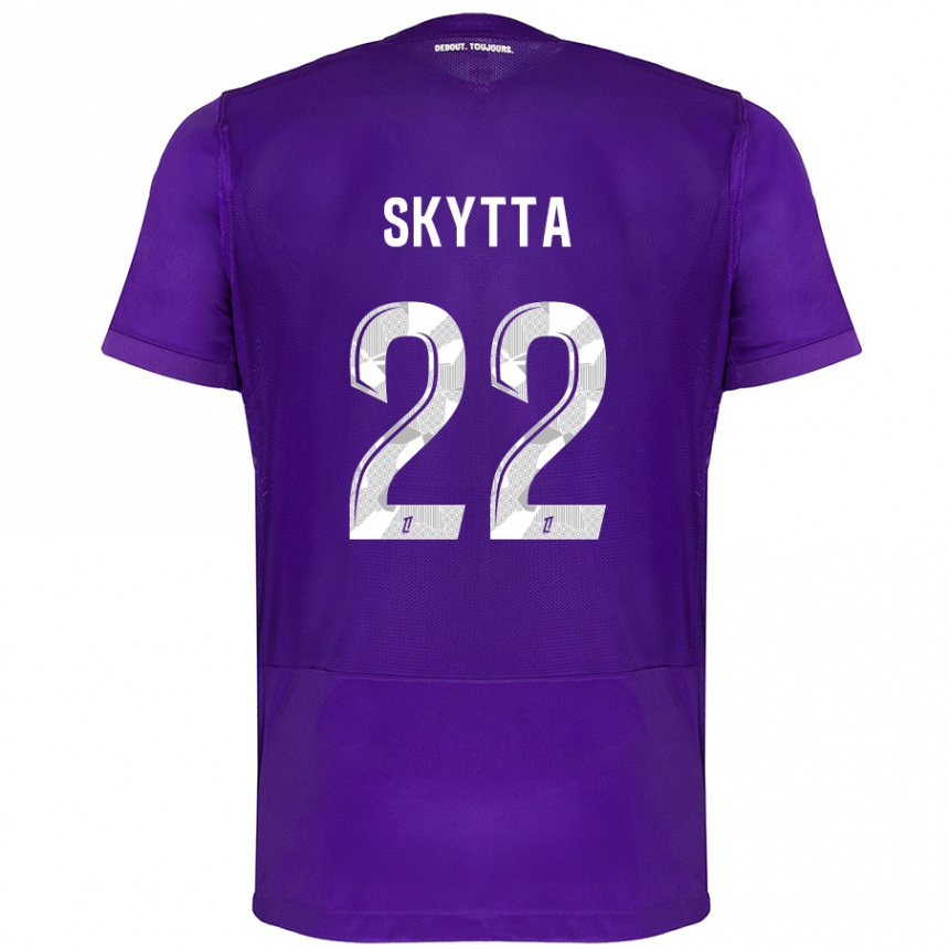 Enfant Football Maillot Naatan Skyttä #22 Violet Blanc Tenues Domicile 2024/25 Canada