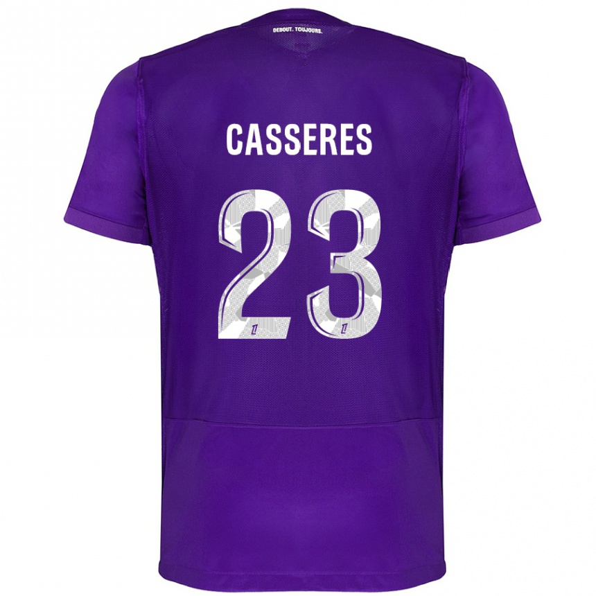 Kids Football Cristian Cásseres Jr. #23 Purple White Home Jersey 2024/25 T-Shirt Canada