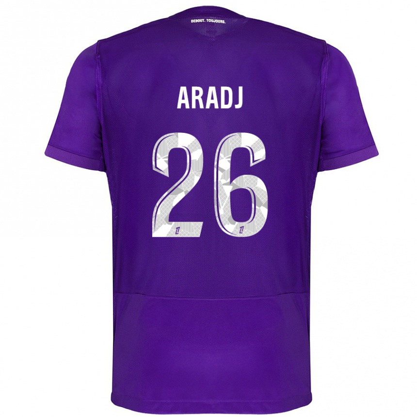 Kids Football Ylies Aradj #26 Purple White Home Jersey 2024/25 T-Shirt Canada