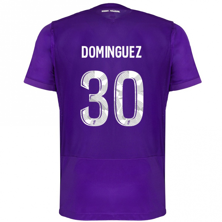 Kids Football Álex Domínguez #30 Purple White Home Jersey 2024/25 T-Shirt Canada