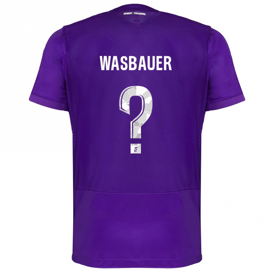 Enfant Football Maillot Nicolas Wasbauer #0 Violet Blanc Tenues Domicile 2024/25 Canada