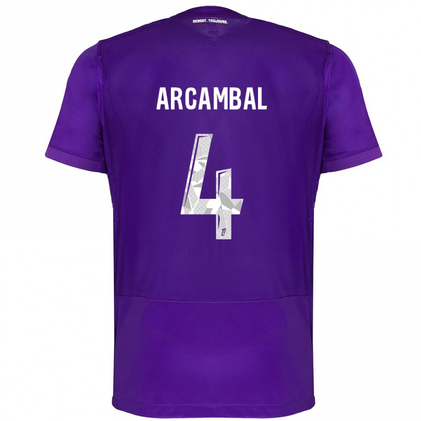 Enfant Football Maillot Anais Arcambal #4 Violet Blanc Tenues Domicile 2024/25 Canada