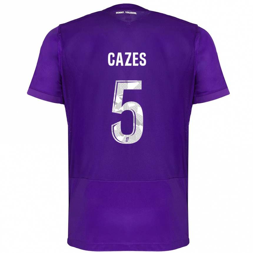 Enfant Football Maillot Manon Cazes #5 Violet Blanc Tenues Domicile 2024/25 Canada