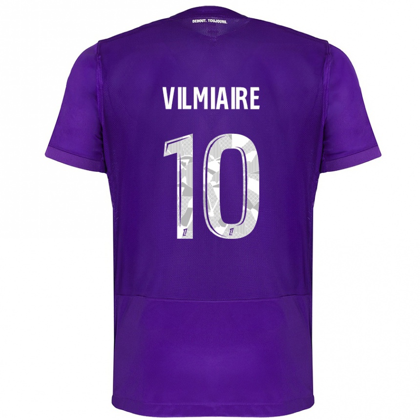 Kids Football Kelly Vilmiaire #10 Purple White Home Jersey 2024/25 T-Shirt Canada