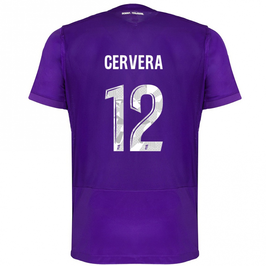 Kids Football Laurianne Cervera #12 Purple White Home Jersey 2024/25 T-Shirt Canada